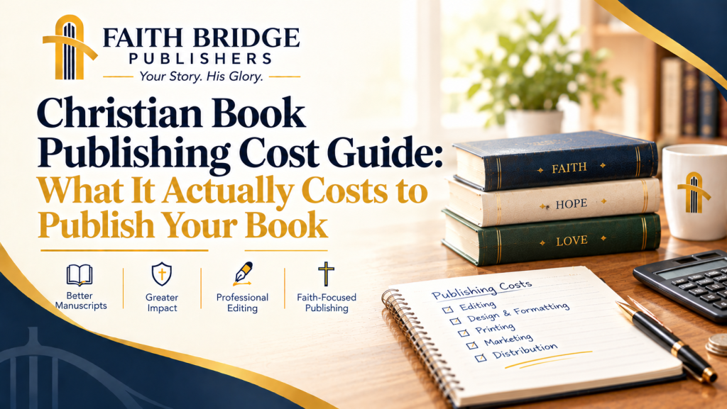 Christian book publishing cost guide showing publishing expenses and a cost checklist
