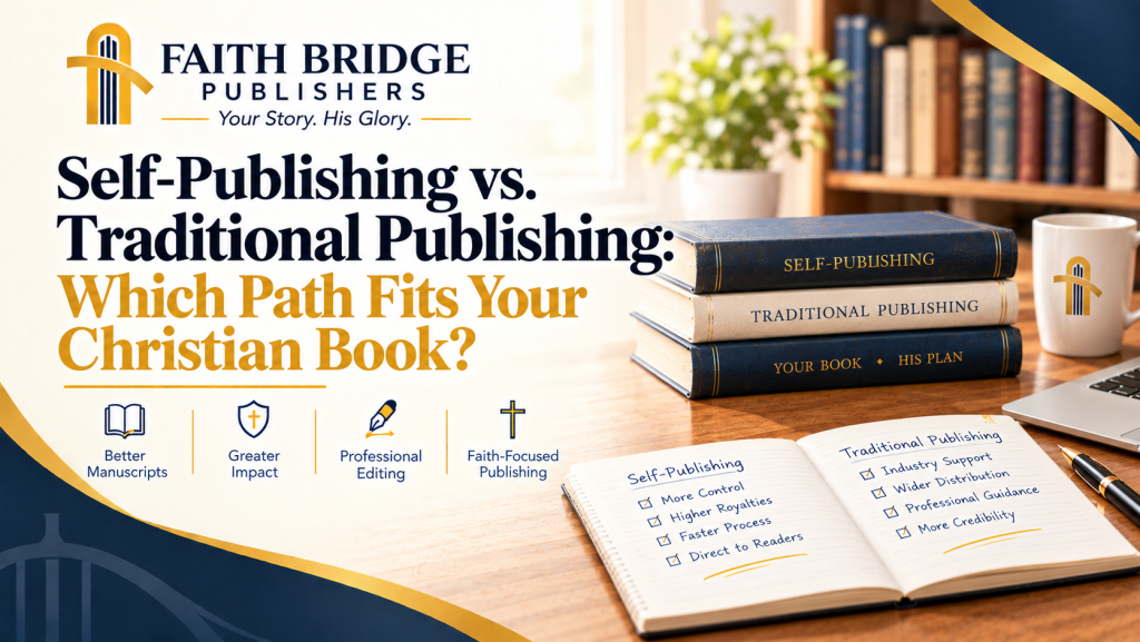 Self-publishing vs traditional publishing comparison for Christian book authors